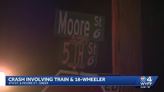 18-wheeler stuck on tracks struck by train in Greer