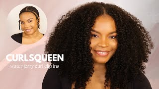 INSTALLING CURLY CLIP INS + BLENDING TIPS | WATER JERRY CURL | CURLSQUEEN