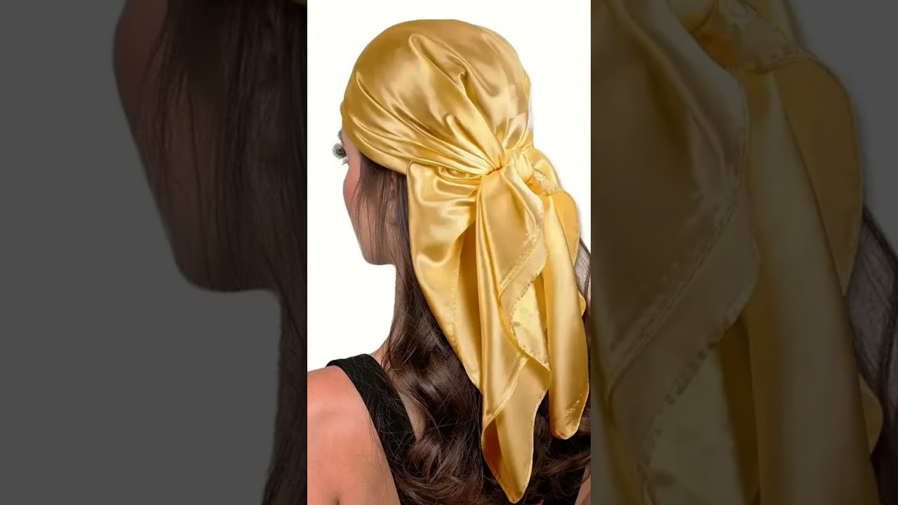 Bright Color Satin Square Scarf, Simple Thin Sunscreen Headscarf, Casual Hair Wrap For