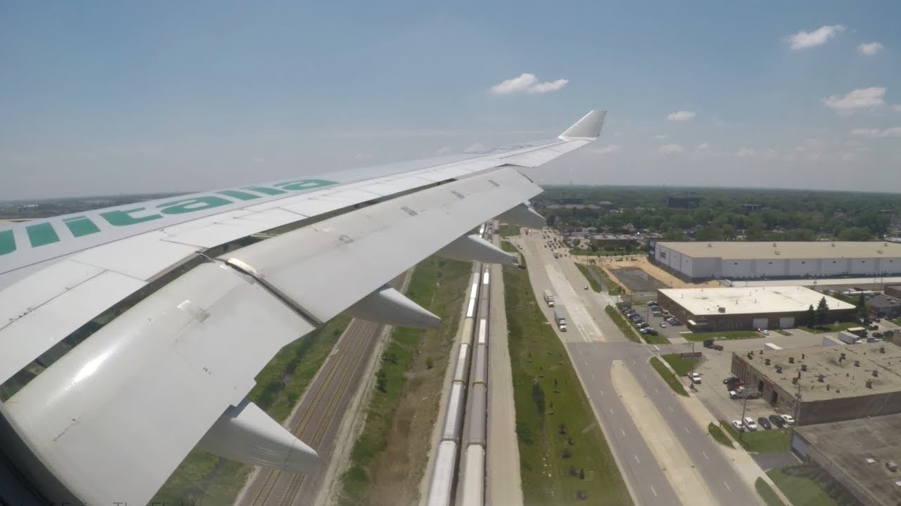 Alitalia A330-200 - Sunny Landing into Chicago O'hare Airport from Rome Fiumicino Airport