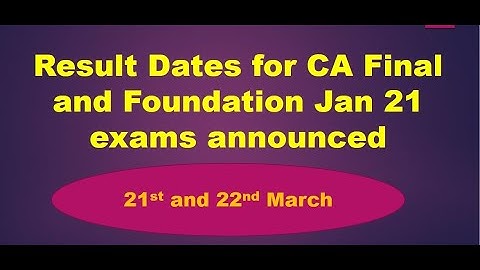 Result Dates for Jan 2021 CA exams Declared| Opt out Students