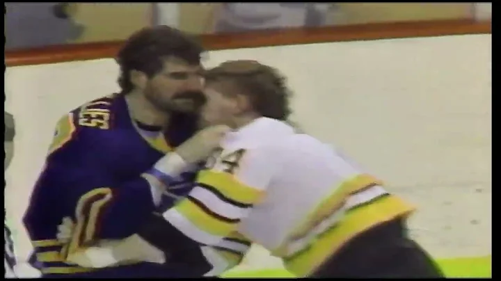 Clark Gillies vs Lyndon Byers April 6, 1988