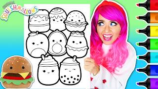 Coloring Squishmallows Food Plushies 🧋 | Cute & Satisfying Coloring Page + Ohuhu Art Markers