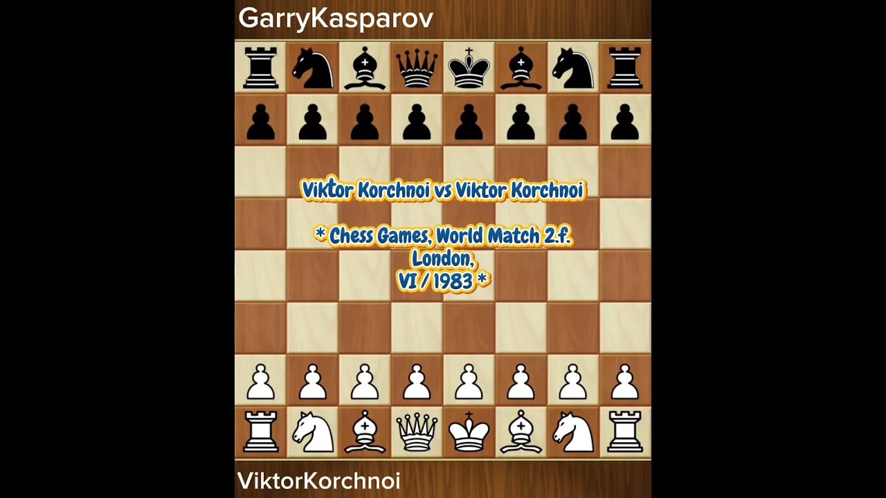 Viktor Korchnoi vs Garry Kasparov* Chess Games, World Match 2.f. London, VI / 1983 *