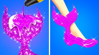 THE BEST CRAFTS FOR MERMAID'S SHOES AND TAIL IN REAL LIFE!?‍️How to Be a Mermaid By 123 GO! Hacks