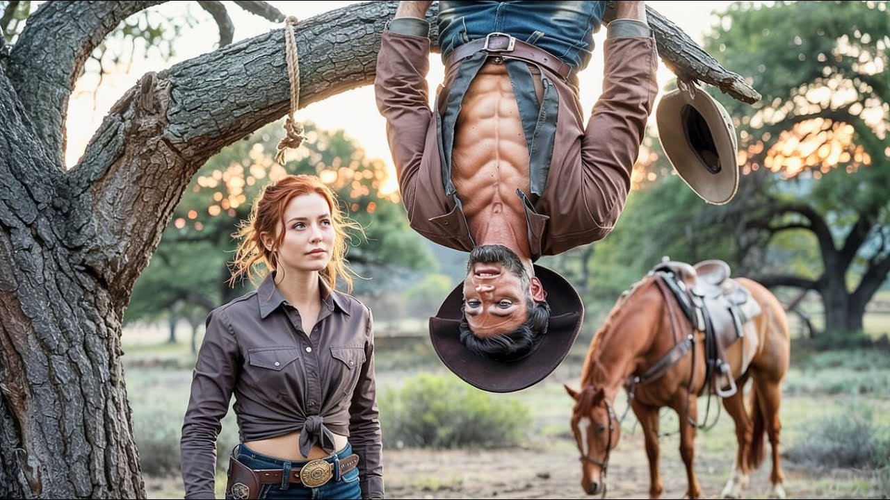 Cowgirl Found Giant Cowboy Hung Upside Down From Tree — What He Said Made Her Fall In Love