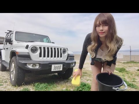 【水着】Jeepを洗車したご褒美に...!!