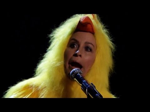 Alanis Morrissette and Meghan Trainor Cluck Through a Chicken-ized Version of 'Ironic'