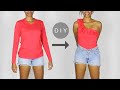 DIY Ruffled One-Shoulder Top From a Basic T-shirt (Easy Sewing!)