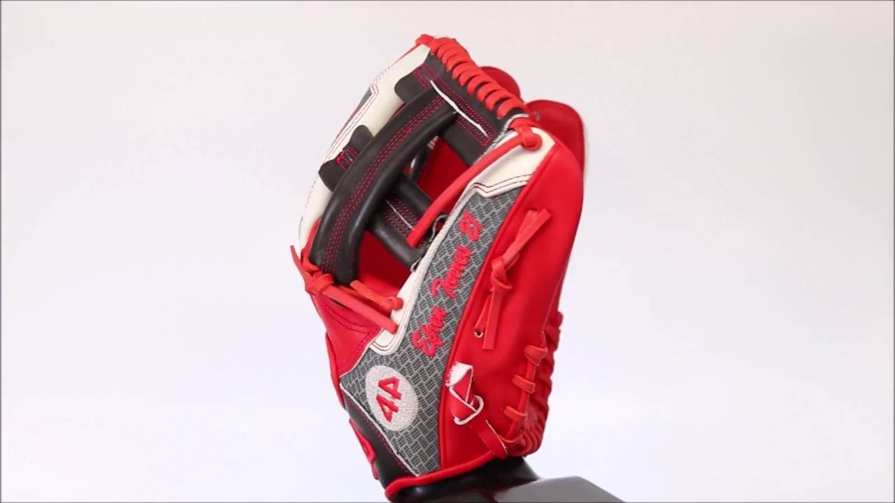 44 Pro Custom Baseball Gloves Signature Series Red White Grey Mesh