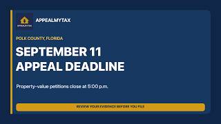 Polk County Property Tax Appeal: September 11, 2026 Deadline