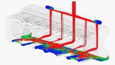 Engine Block Casting Simulation, Velocity Contour