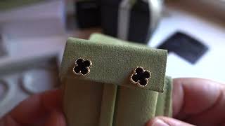 Unboxing Van Cleef & Arpels Sweet Alhambra Onyx Earstuds