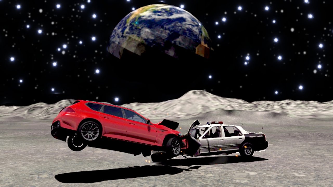 BeamNG drive - Moon Car Crashes