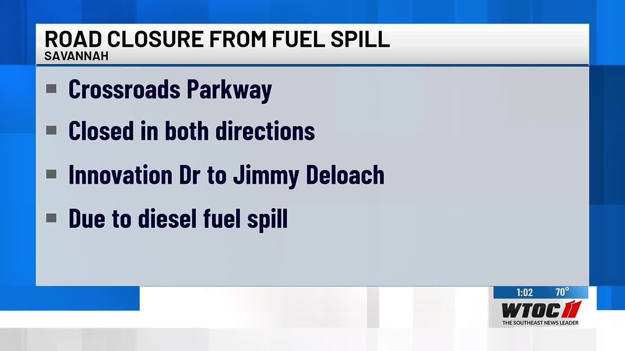 Crossroads Parkway closed due to fuel spill, SPD says - YouTube