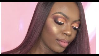 GOLD HALF CUT CREASE/MOON CREASE ft. NYX LIQUID EYELINER | Michelle Iyere