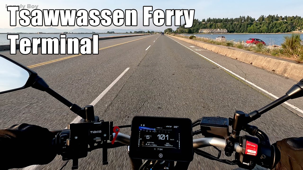 tsawwassen-ferry-terminal-to-surrey-bc-motorcycle-ride-pov-4k