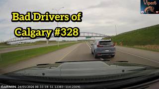 Bad Drivers of Calgary #328 - Surrounded by idiots @Viper6-MotoVlogger