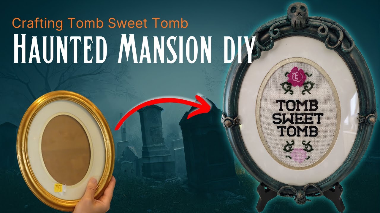 DIY Haunted Mansion “Tomb Sweet Tomb” Art-Thrift Flip + Polymer