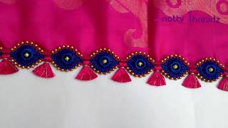 Easy Crochet Saree Kuchu Using Ring Beads with Kannada Explanation | Bridal | www.knottythreadz.net