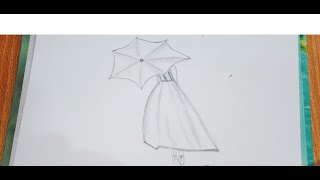 drawing umbrella easy beginners pencil