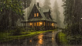 Rain and Thunder Sounds to Sleep Fast | Goodbye Insomnia with Heavy Rain on Roof - ASMR
