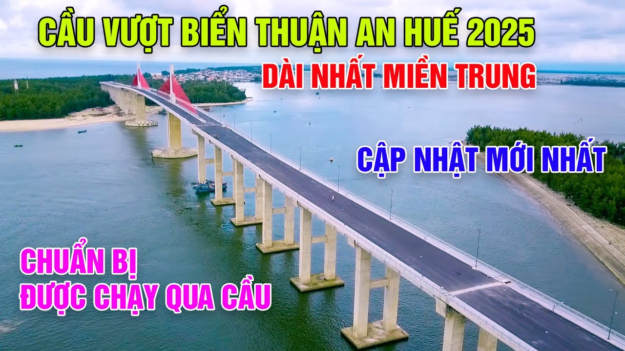 Cầu vượt biển Thuận An Huế dài nhất miền Trung đang hoàn thiện khâu cuối cùng để thông xe kĩ thuật