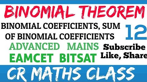 Binomial theorem part12/Shortcutmethod tosolve problems Advanced, Mains,Eamcet,Bitsat/CR MATHS CLASS