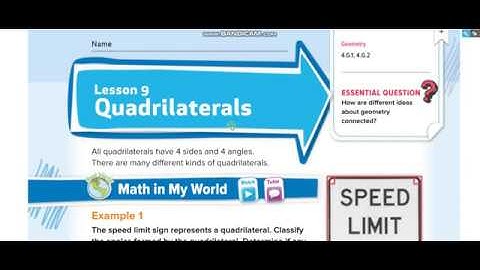 Grade 4 Chapter 14 Lesson 9 Quadrilaterals