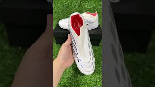 Adidas Predator 26 Elite Laceless TF Artificial Turf Soccer Shoes - White/Electric Blue/Light Grey
