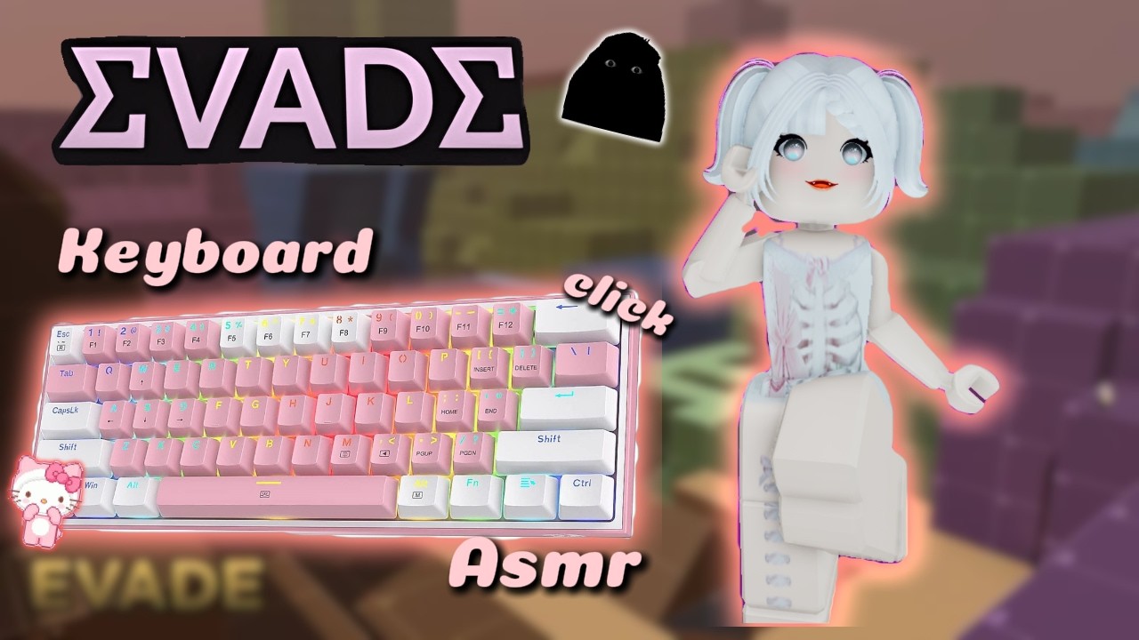 EVADE CLACKY KEYBOARD ASMR + HANDCAM | K617 FIZZ PINK #37 ⌨️🎀💓