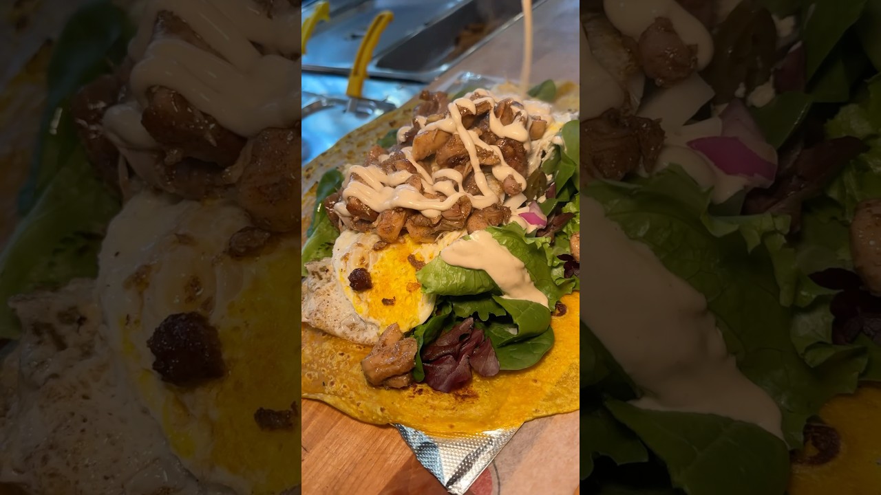 The WOLVERINE WRAP in the making from Wolfnights in NYC!! 🐺🌯🍗🔥🤤 Best wraps ever! #DEVOURPOWER