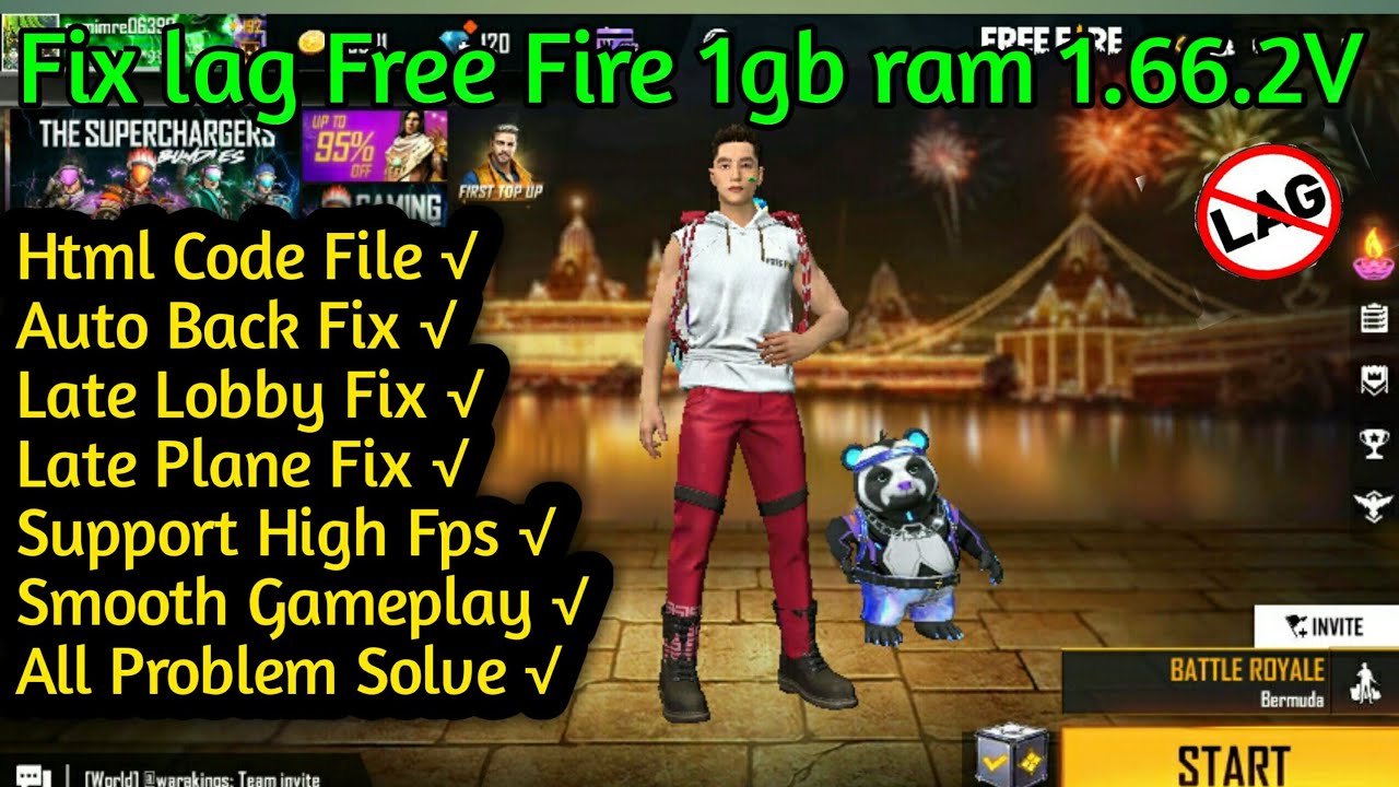 1.66.2 FREE FIRE LAG FIX 1GB RAM || FIX LAG FREE FIRE CONFIG FOR HTML CODE || FIX LAG 1GB 2GB 3GB