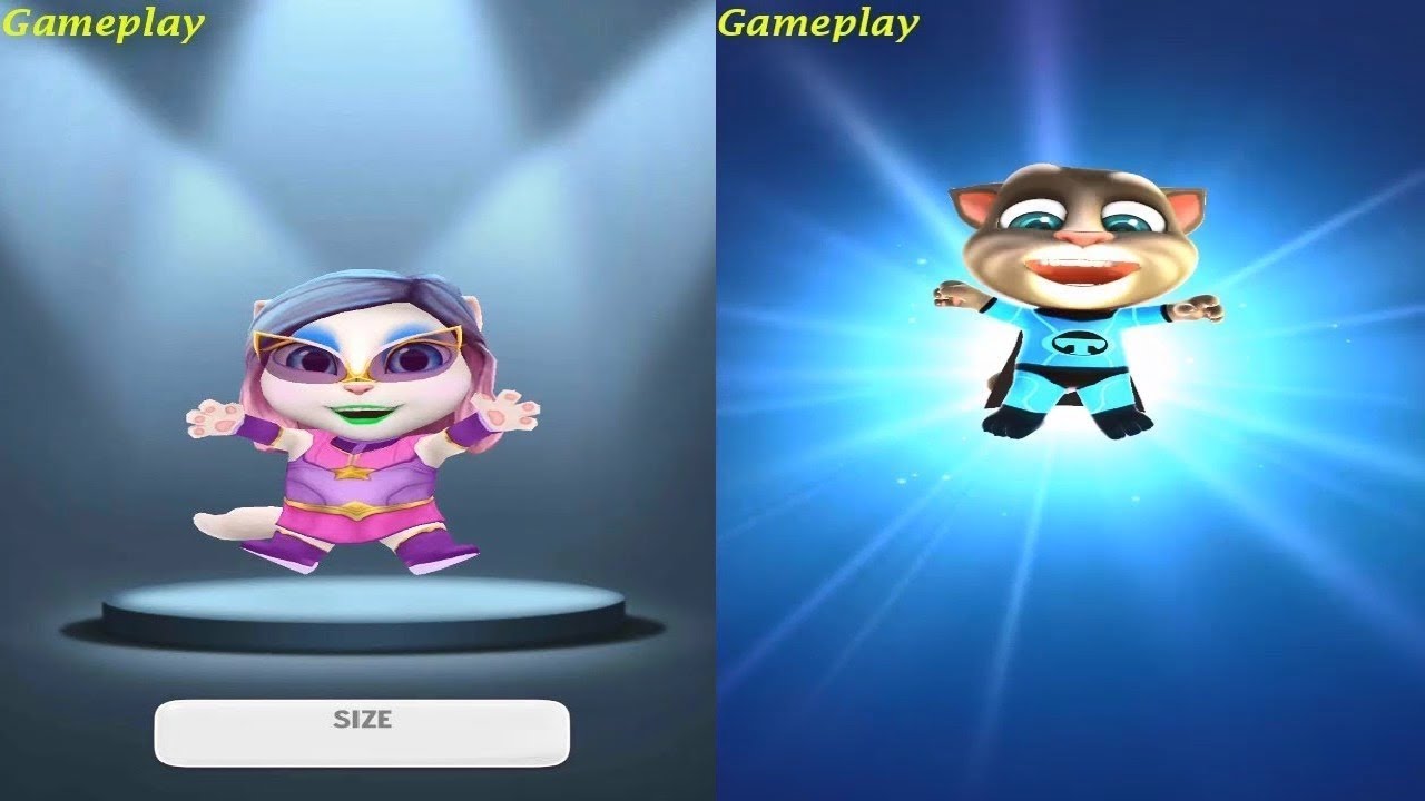 My Talking Tom 2  Level 15 VS My Talking Angela Level 563 Gameplay HD