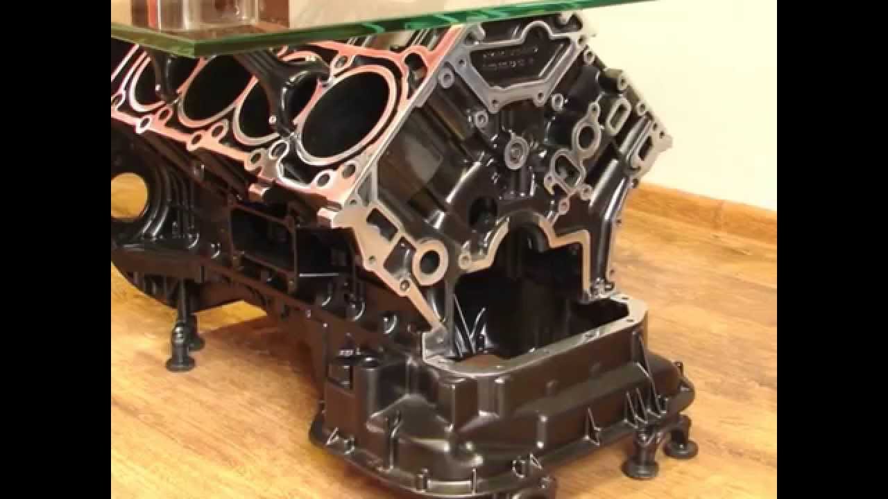 Stolik z bloku silnika V8, table of engine block V8 Tatran