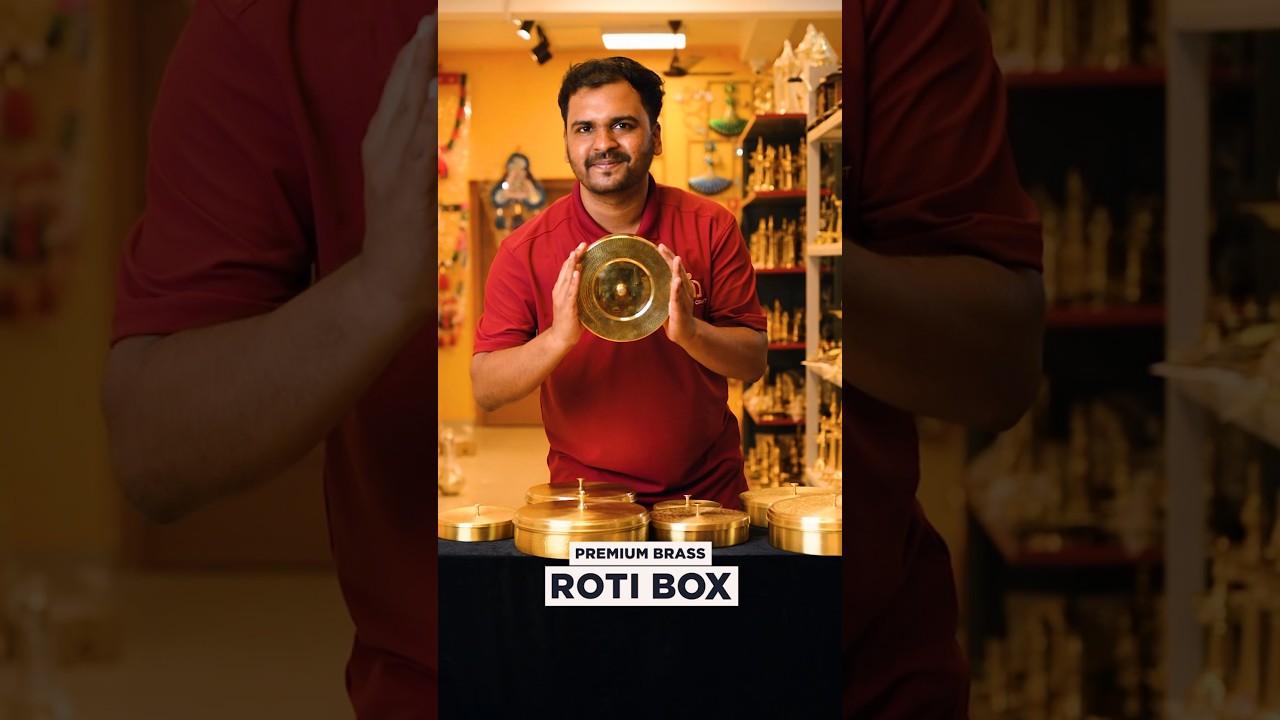 Handcrafted Hammered Brass Chapati Dabba | Roti, Cookies, Dry Fruit & Supari Box