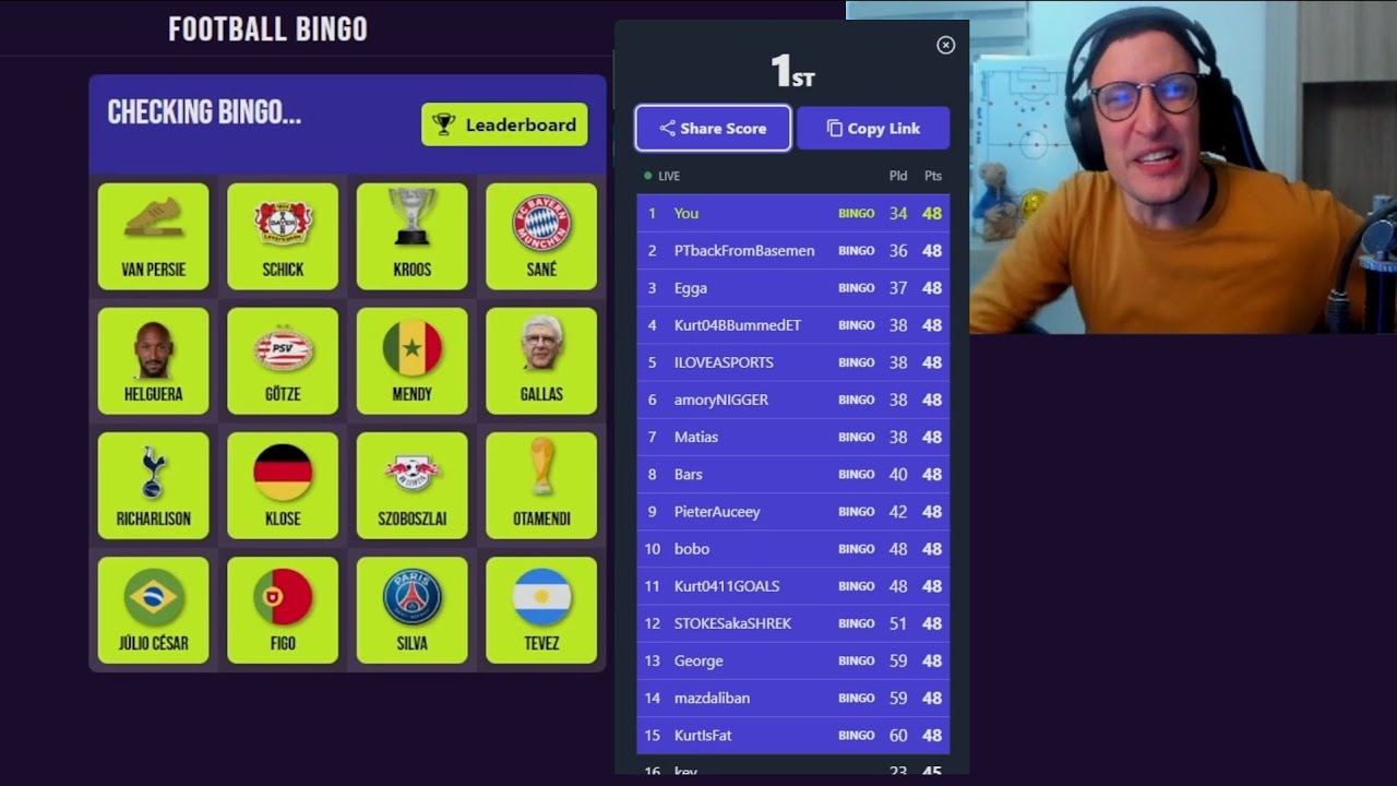 Он думал, что занял первое место в футбольном бинго...😭😭😭