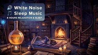 🎵 8 Hours Relaxation &amp; Sleep - Wizard's Library Hearth | Magical Fantasy Music
