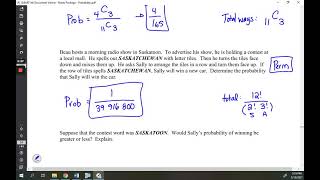 Math 30-2 Probability Lesson 4