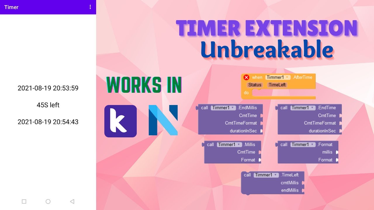 [Extension] New timer extension for kodular and niotron | Mini ...