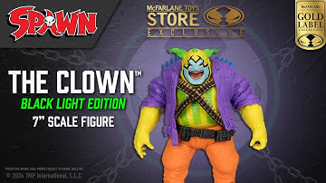 NEW Spawn™ The Clown™ (Black Light Edition) Gold Label 7" Scale Figure | Action Figure Showcase