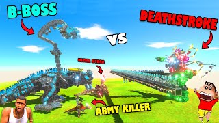 B-BOSS, ARMY KILLER, MECHA HYDRA vs DEATHSTROKE in Animal Revolt Battle Simulator with SHINCHAN CHOP