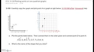 CC1: 3-110 Plotting points on a one quadrant graph