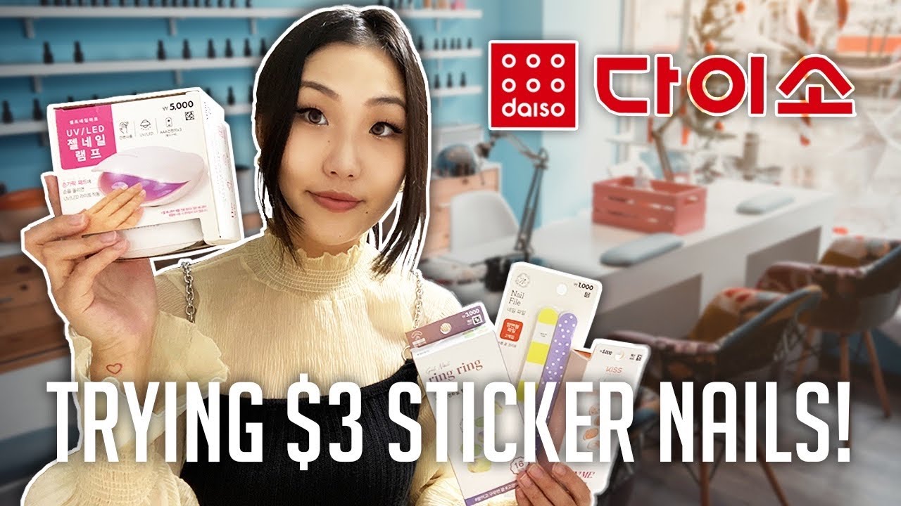 Trying Daiso's $3 Nail Stickers + Shocking Result | madebyem REVIEW