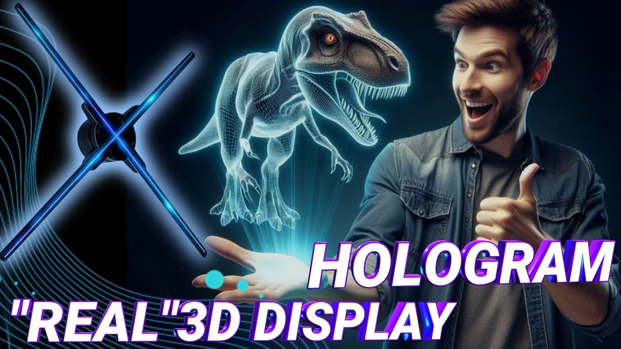 Amazing Real 3d animated images in 'mid-air'- hologram fan projector LED display