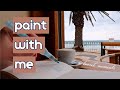 Paint with me a relaxing moment at a caf in algarve portugal  travel vlog