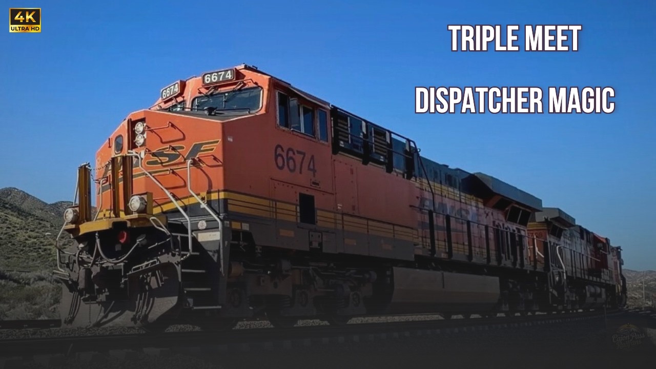 INSANE Triple Meet on Cajon Pass — Dispatcher Timing Is Unreal (4K)