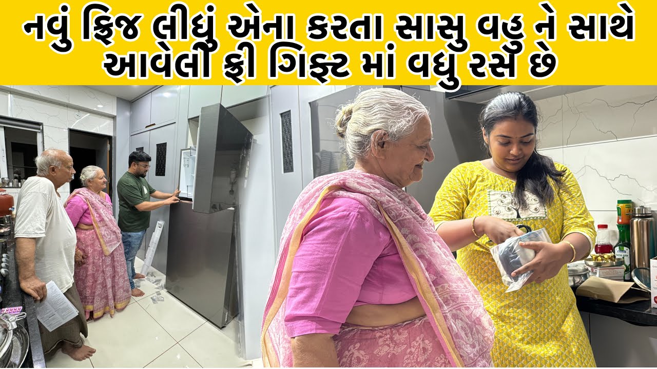 નવું ફ્રિજ લીધું એના કરતા સાસુ વહુ ને સાથે આવેલી ફ્રી ગિફ્ટ માં વધુ રસ છે 😝 | Anand Sata Vlog 549