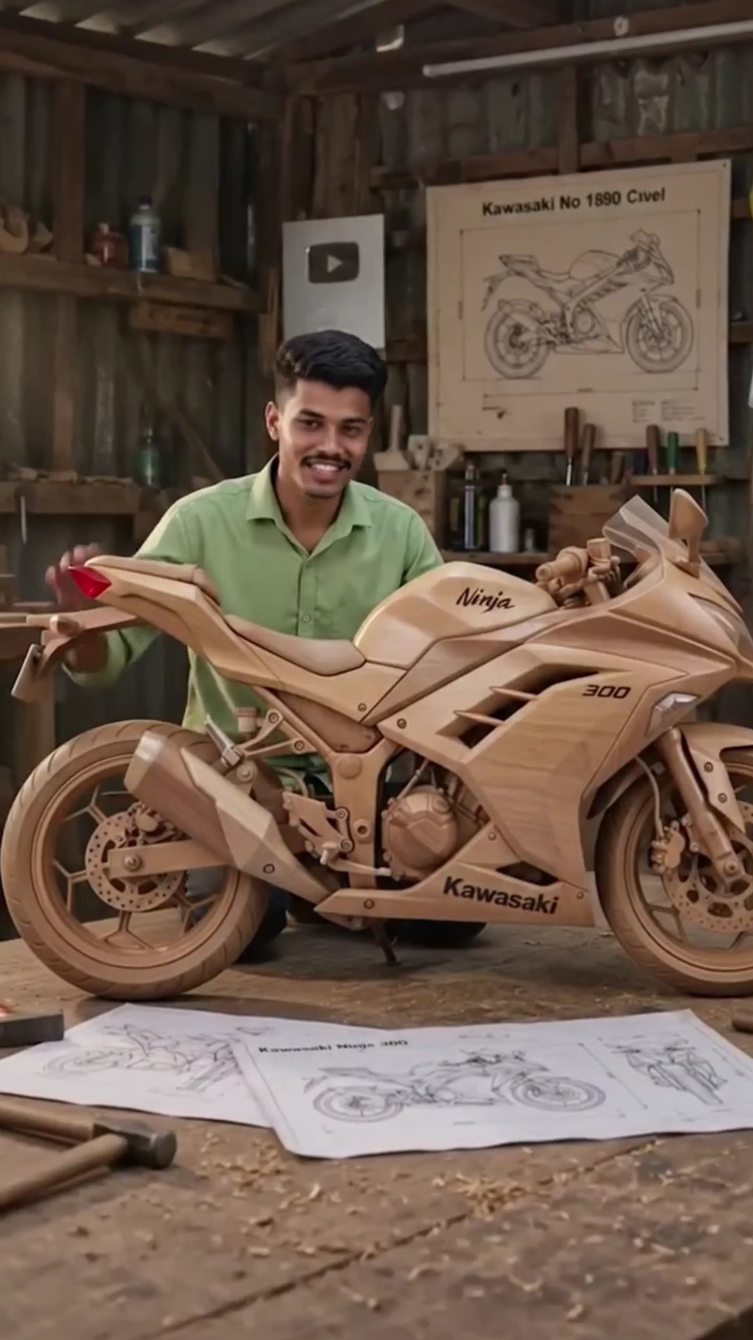 🏍️ Dosto! Maine Kawasaki Ninja ZX ka Jabardast 3D AI Model