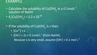 Common ion effect